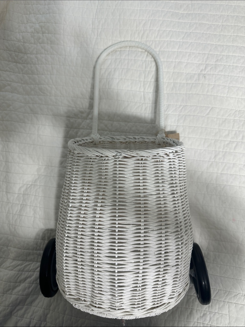 White Wicker Basket with Handle OlliElla anthropologie